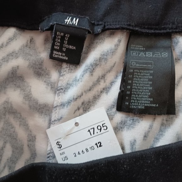 NEW H&M Zebra Printed Skirt - size 12 - Picture 3 of 3